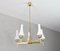 Mid-Century Scandinavian Modern Brass and Opaline Chandelier, 1950s, Image 3