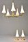 Mid-Century Scandinavian Modern Brass and Opaline Chandelier, 1950s, Image 9