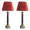 Lampe de Bureau Empire Antique en Bronze Doré, Set de 2 1