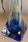 Lámpara de mesa vintage de cristal azul de Val St Lambert, años 70, Imagen 5