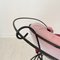 Postmodern Sculptural Armchair in Black Metal and Pink Red Silk Padding, 1980 12