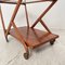 Mid-Century Sculptural Light Brown Walnut Bar Cart attributed to Cesare Lacca, 1950s, Image 11