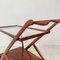Mid-Century Sculptural Light Brown Walnut Bar Cart attributed to Cesare Lacca, 1950s, Image 7