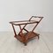 Mid-Century Sculptural Light Brown Walnut Bar Cart attributed to Cesare Lacca, 1950s 8