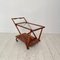 Mid-Century Sculptural Light Brown Walnut Bar Cart attributed to Cesare Lacca, 1950s, Image 15