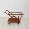 Mid-Century Sculptural Light Brown Walnut Bar Cart attributed to Cesare Lacca, 1950s 5