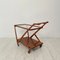 Mid-Century Sculptural Light Brown Walnut Bar Cart attributed to Cesare Lacca, 1950s 6