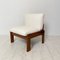 Brauner Mid-Century Sessel mit weißem Boucle Stoff im Stil von Tobia & Afra Scarpa, 1960er 4