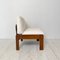 Brauner Mid-Century Sessel mit weißem Boucle Stoff im Stil von Tobia & Afra Scarpa, 1960er 11