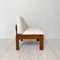 Mid-Century Brown Lounge Chair with White Boucle Fabric in the style of Tobia & Afra Scarpa, 1960s 11