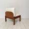 Brauner Mid-Century Sessel mit weißem Boucle Stoff im Stil von Tobia & Afra Scarpa, 1960er 9
