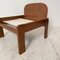 Mid-Century Brown Lounge Chair with White Boucle Fabric in the style of Tobia & Afra Scarpa, 1960s, Image 13