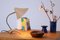 Lámpara de mesa Crowfoot de latón y beige atribuida a Cosack Leuchten, años 50, Imagen 14