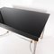 Vintage Black Lacquered Glass Desk with 2 Silver and Gold Metal Drawers, 1970s 2