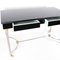 Vintage Black Lacquered Glass Desk with 2 Silver and Gold Metal Drawers, 1970s 5