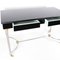 Vintage Black Lacquered Glass Desk with 2 Silver and Gold Metal Drawers, 1970s, Image 5