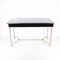 Vintage Black Lacquered Glass Desk with 2 Silver and Gold Metal Drawers, 1970s 1