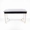 Vintage Black Lacquered Glass Desk with 2 Silver and Gold Metal Drawers, 1970s, Image 1