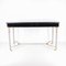 Vintage Black Lacquered Glass Desk with 2 Silver and Gold Metal Drawers, 1970s, Image 6