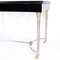 Vintage Black Lacquered Glass Desk with 2 Silver and Gold Metal Drawers, 1970s 7