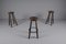 Tabourets de Bar Mid-Century en Cuir, Bois et Fer, Espagne, Set de 3 4