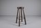 Mid-Century Spanish Leather, Wood, and Iron Barstools, Set of 3 9