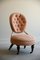 Chaise de Chambre Victorienne en Tissu d'Ameublement Rose 1