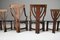 Arts & Crafts Carved Oak Chairs, Set of 6, Image 12
