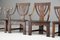 Arts & Crafts Carved Oak Chairs, Set of 6 3