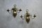 Brass 3-Branch Wall Candle Sconces, Set of 2, Image 1