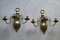 Brass 3-Branch Wall Candle Sconces, Set of 2 6