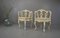 Chaises d'Angle Style Rococo Blanches et Dorées, Set de 2 1