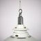 Lámpara colgante industrial esmaltada en blanco con cuello perforado de Thorlux, años 50, Imagen 4