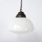 Lampe à Suspension d'Usine Ovaloïde Vintage en Verre Opalin, 1920s 1