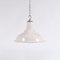 Lampe à Suspension Industrielle en Émail Blanc par Benjamin Electric, 1950s 1