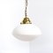 Large Reclaimed Ovaloid Opaline Factory Pendant Light, 1920s, Image 1