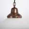 Large Antique Opaline Globe Pendant Light with Cast Copper Gallery, 1920s 6