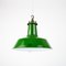 Lámpara colgante de fábrica industrial esmaltada en verde de Revo Tipton, años 40, Imagen 6