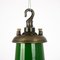 Lámpara colgante de fábrica industrial esmaltada en verde de Revo Tipton, años 40, Imagen 2