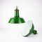 Lámpara colgante de fábrica industrial esmaltada en verde de Revo Tipton, años 40, Imagen 5