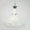 Grande Lampe à Suspension Industrielle en Émail Blanc de Benjamin Electric, 1950s 1