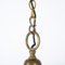 Large Antique Brass Caged 3-Part Pendant Light from Holophane, 1890s 7