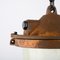 Lámpara colgante industrial oxidada con vidrio prismático, Imagen 3