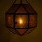 Lámpara colgante de hotel grande hexagonal de vidrio, Imagen 9