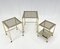 Italian Brass & Smoked Glass Nesting Tables, Set of 3, Image 4