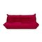 Red Fabric Togo Three-Seater Sofa by Michel Ducaroy for Ligne Roset 1