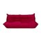 Red Fabric Togo Three-Seater Sofa by Michel Ducaroy for Ligne Roset, Image 1