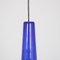 Lámpara colgante de vidrio azul de Vistosi, Italy, años 60, Imagen 7