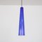 Lámpara colgante de vidrio azul de Vistosi, Italy, años 60, Imagen 1