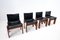 Black Leather Chairs Model Monk attributed to Afra & Tobia Scarpa for Molteni, 1970s, Set of 4 12